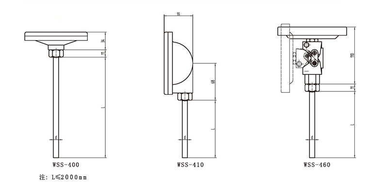 WSS工業雙金屬溫度計（通用型無固定裝置）_http://www.xpnqm.cn_雙金屬溫度計_第3張