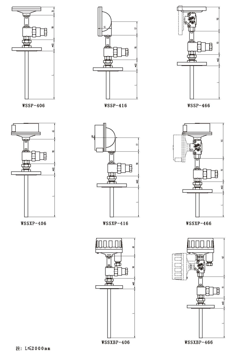 WSSX工業雙金屬溫度計（一體化型法蘭式）_http://www.xpnqm.cn_雙金屬溫度計_第3張